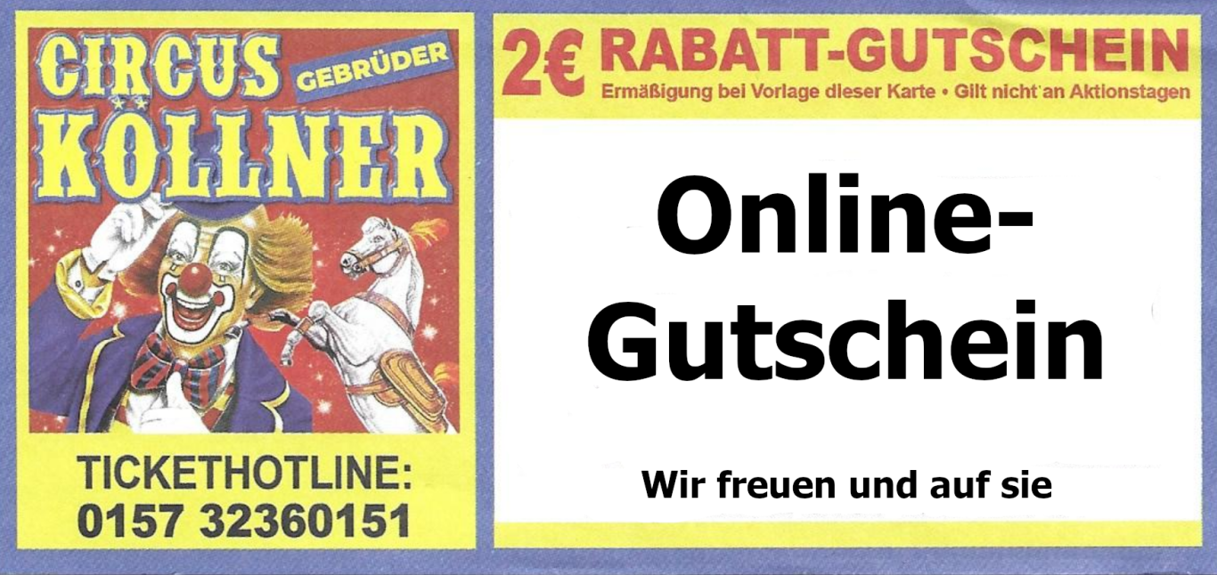 Zirkus-Gutschein mit Informationen zu Rabatten und Ticket-Hotline.